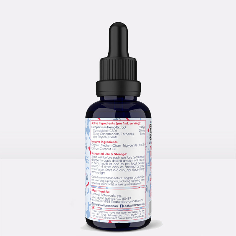 Medium Pets: 25mg CBD / 1mL